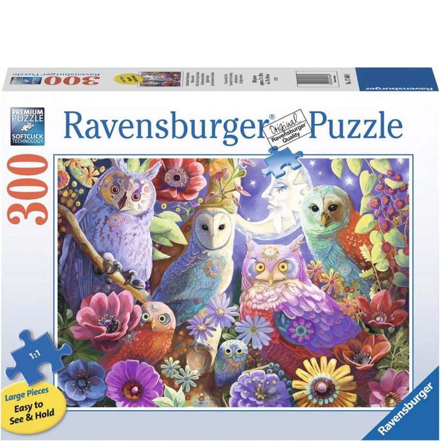 Ravensburger puzzle box with colorful owls and flowers