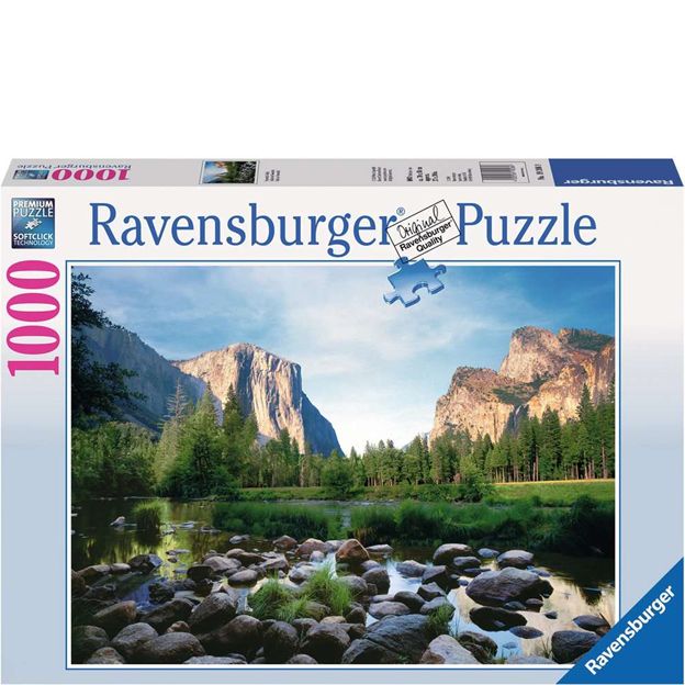Ravensburger puzzle box with a scenic view of mountains and a lake.