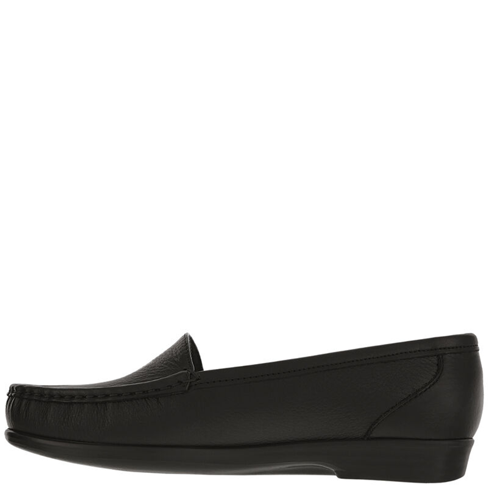 Black loafer shoe on a white background