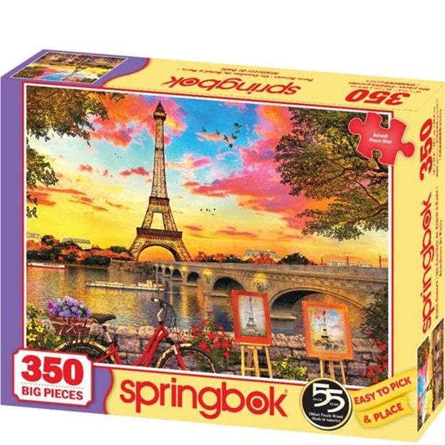 Springbok puzzle box with Eiffel Tower and bridge design