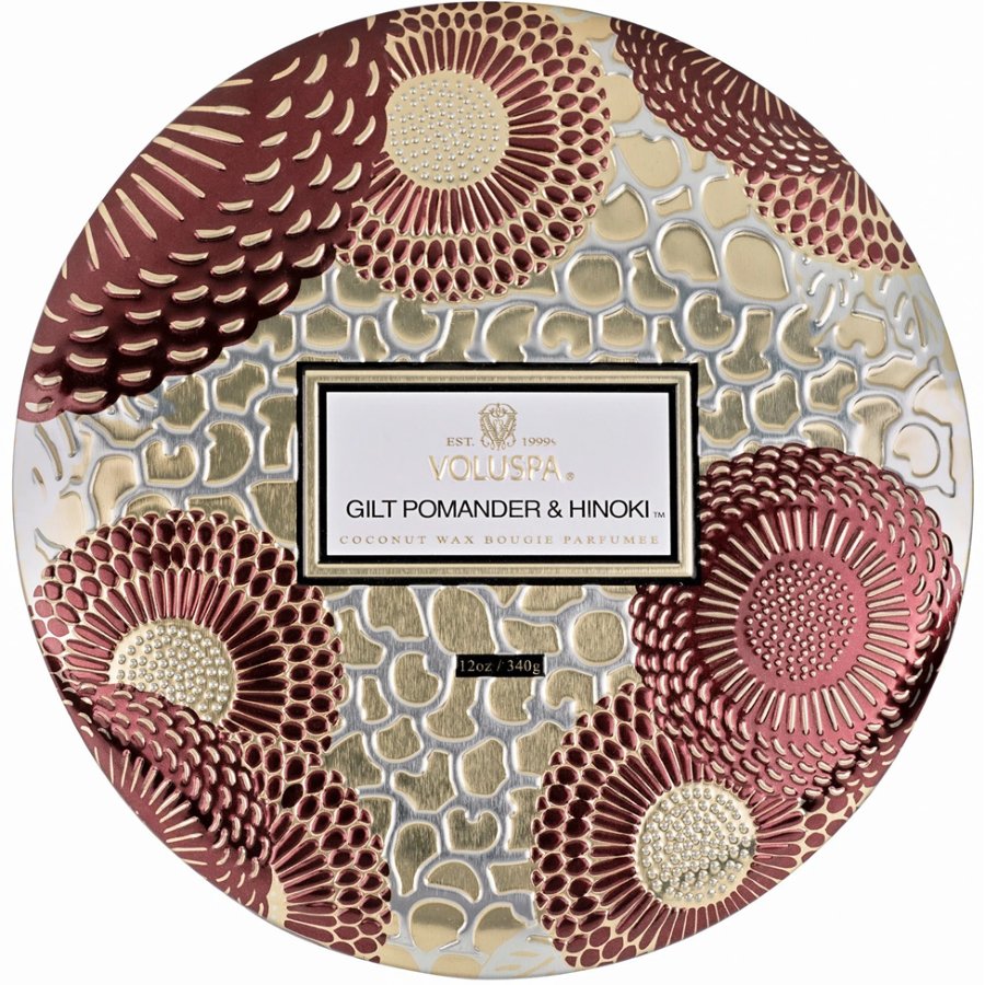 VOLUSPA Gilt Pomander & Hinoki Mini Tin
