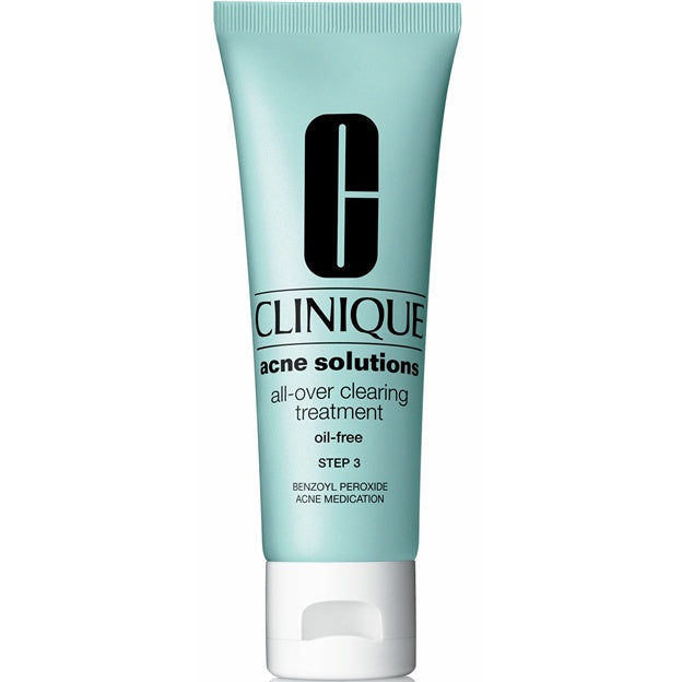 Clinique acne treatment tube on a white background