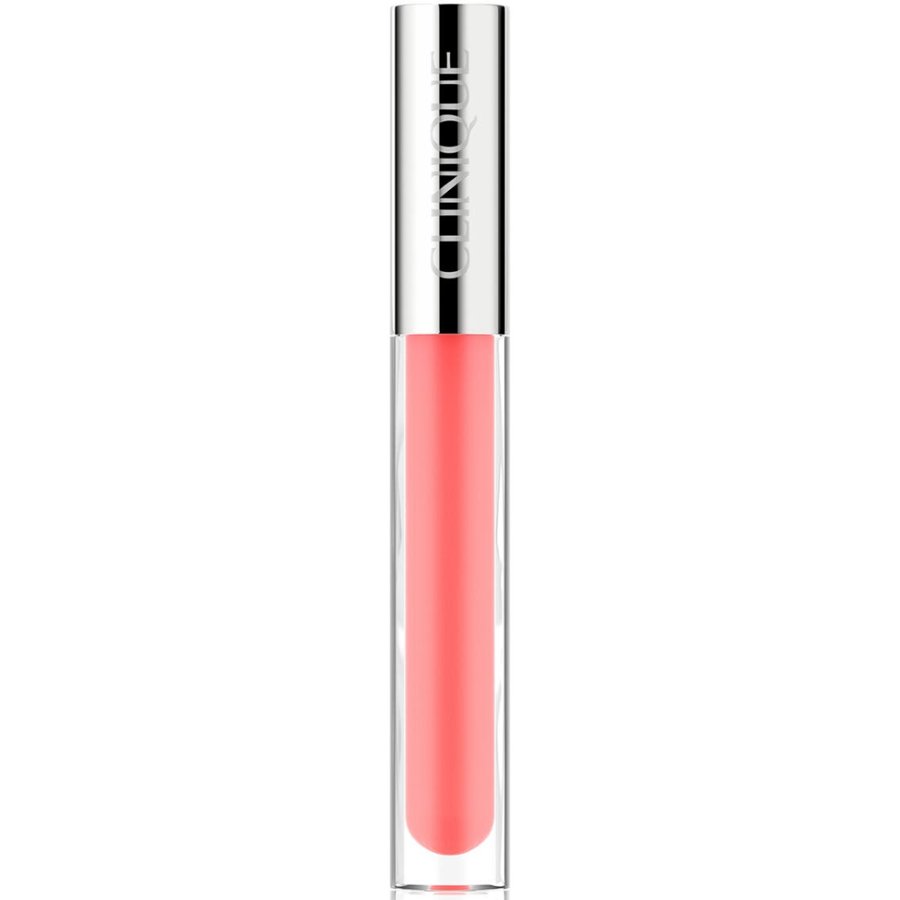 Clinique lip gloss in a clear tube on a white background