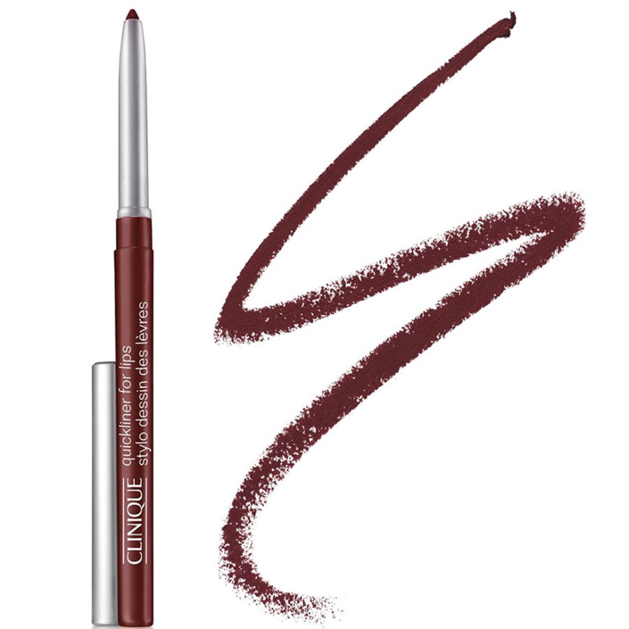 Clinique lip liner with a swatch on a white background