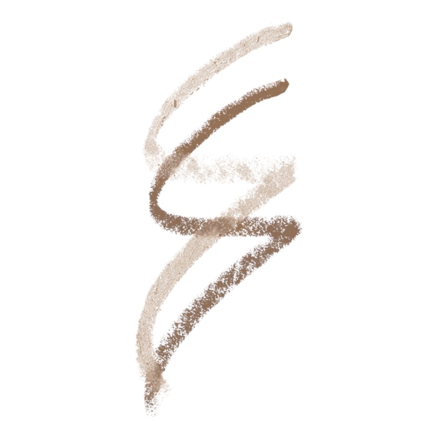 Wavy line of brown makeup product on a white background