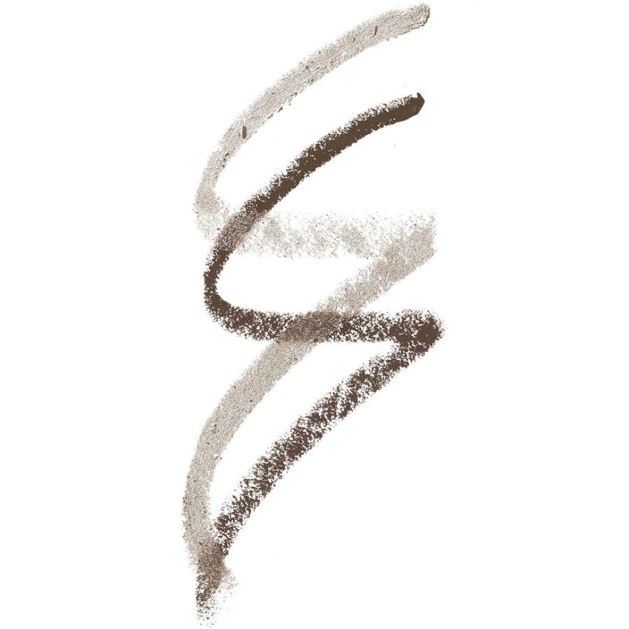 Wavy line of brown makeup powder on a white background