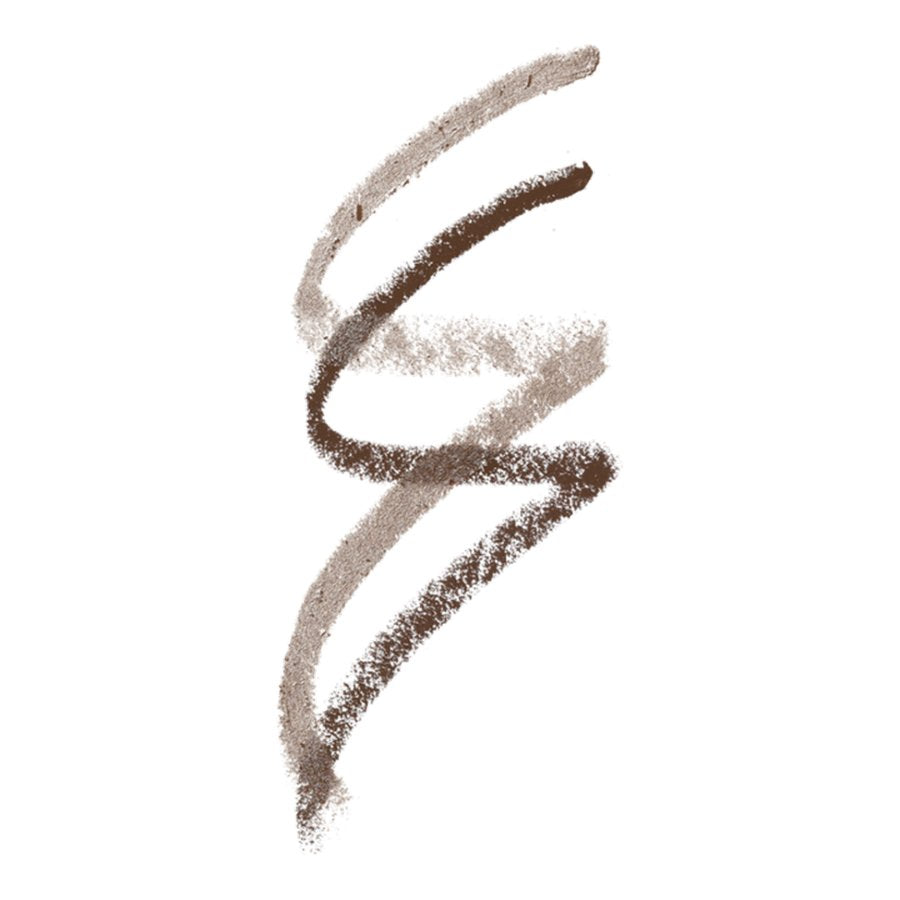 Brown makeup pencil swatch on a white background