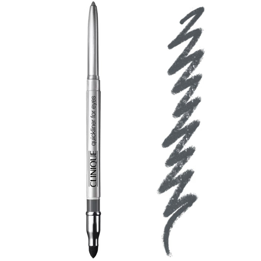 Clinique eyeliner pen with a sample line on a white background