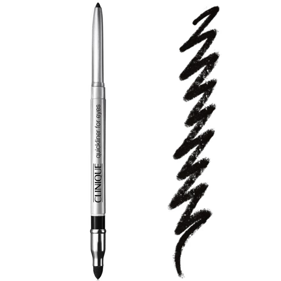 Clinique eyeliner pen with a sample line on a white background