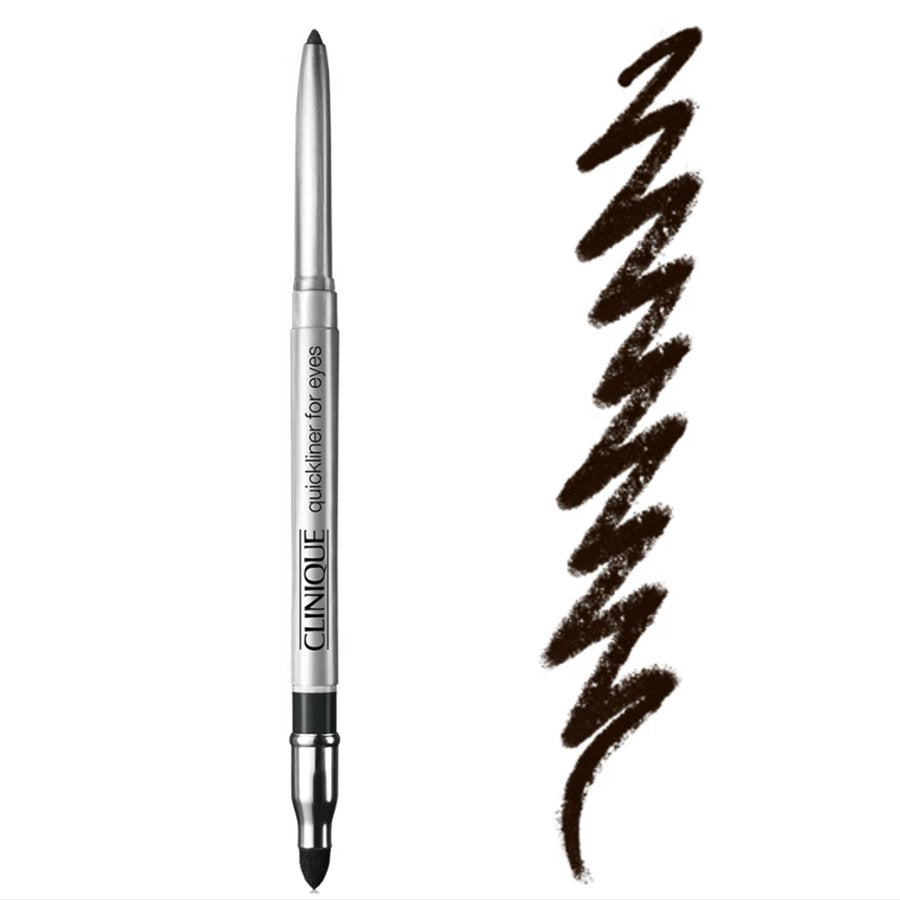 Clinique eyeliner pen with a sample line on a white background