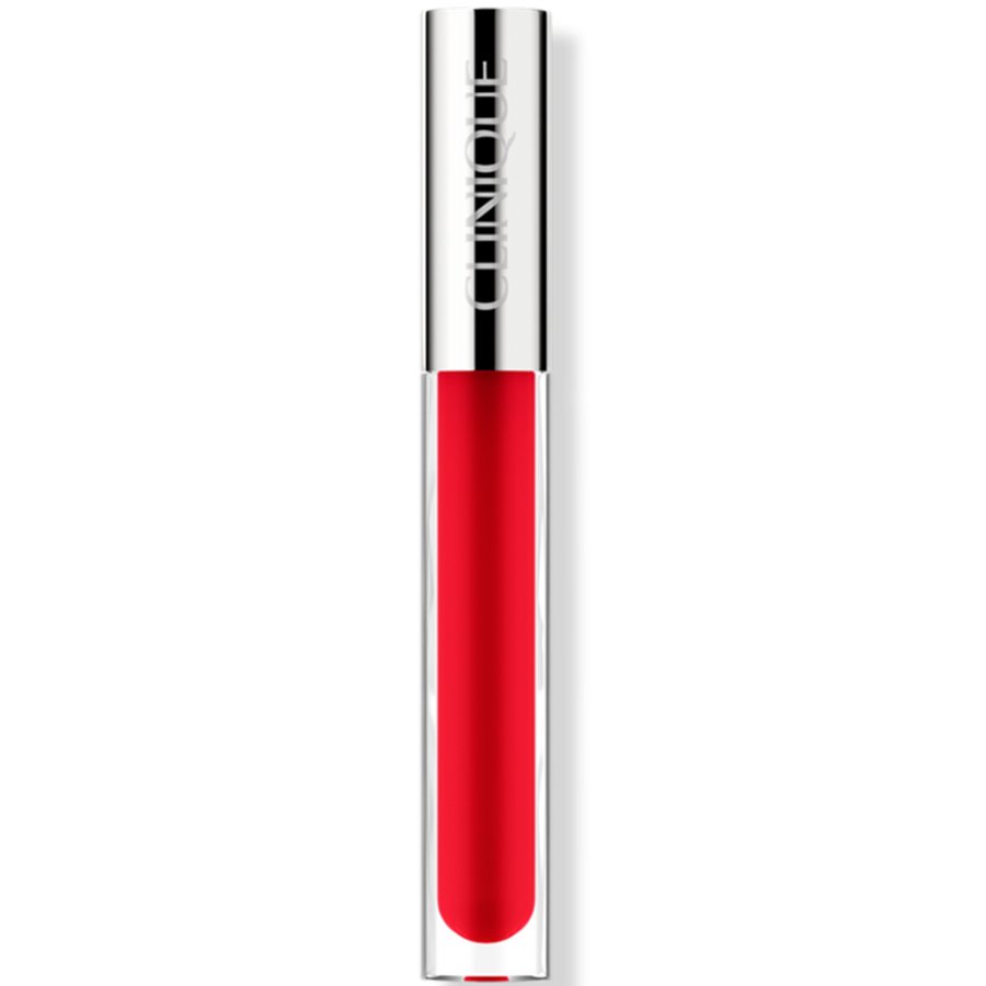 Clinique lip gloss in a clear tube on a white background