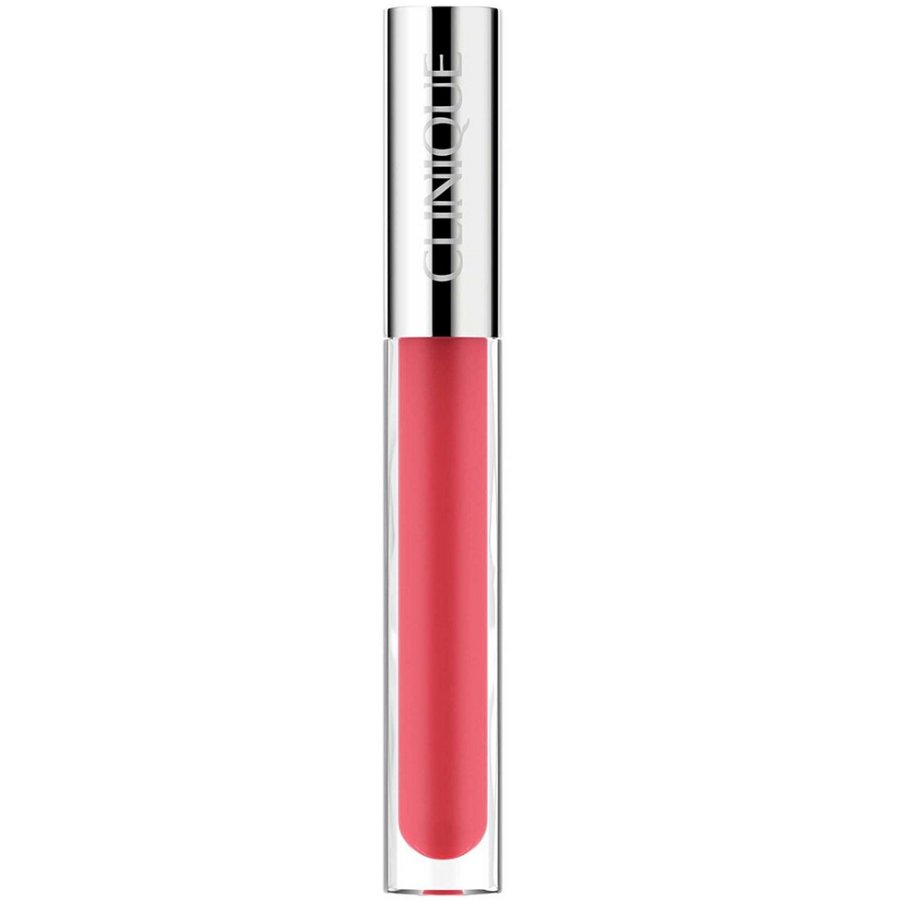 Clinique lip gloss in a clear tube on a white background
