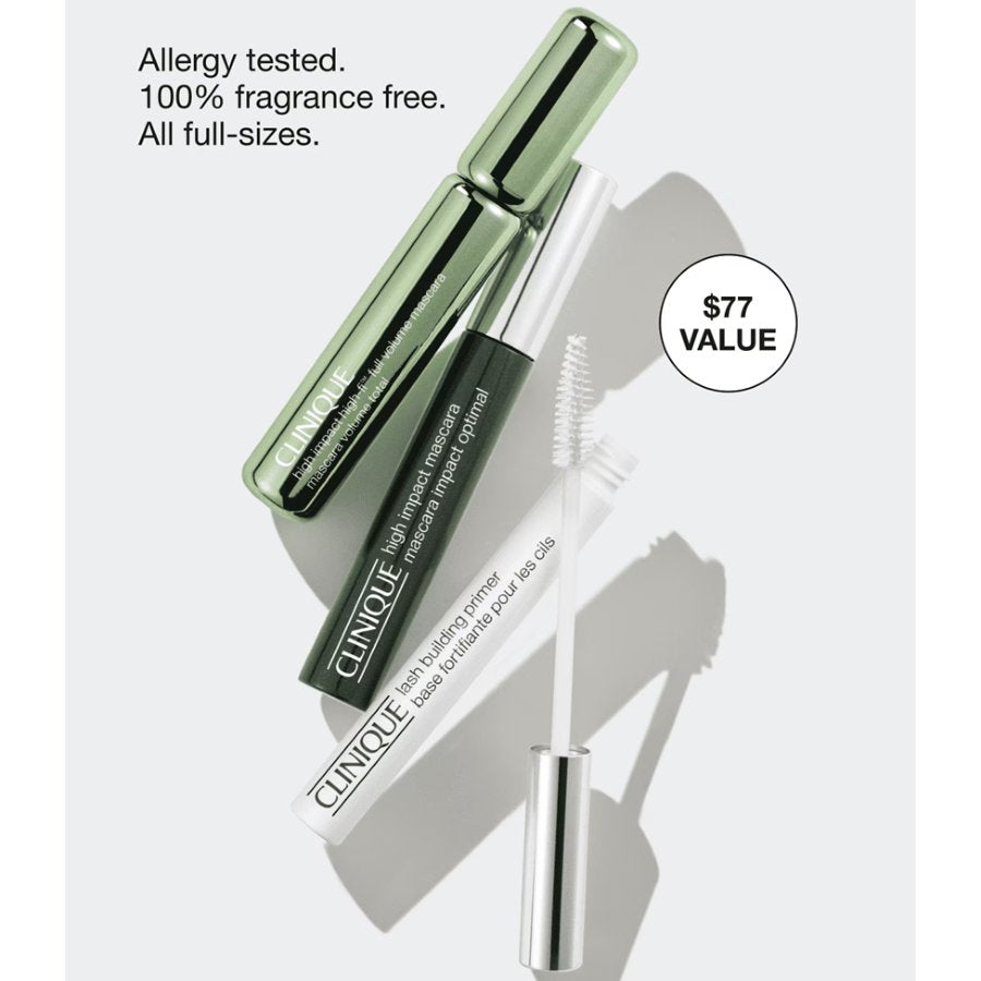 Clinique mascara with packaging on a light gray background