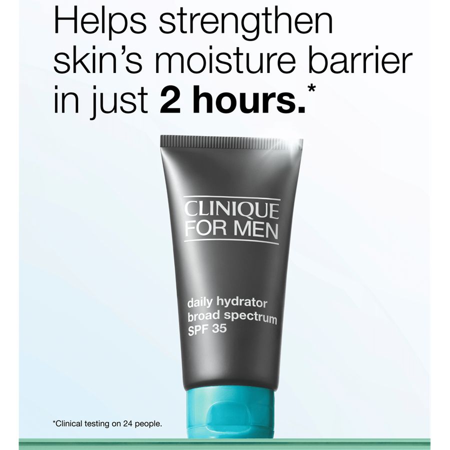 Clinique for Men daily hydrator broad spectrum SPF 35 on a white background
