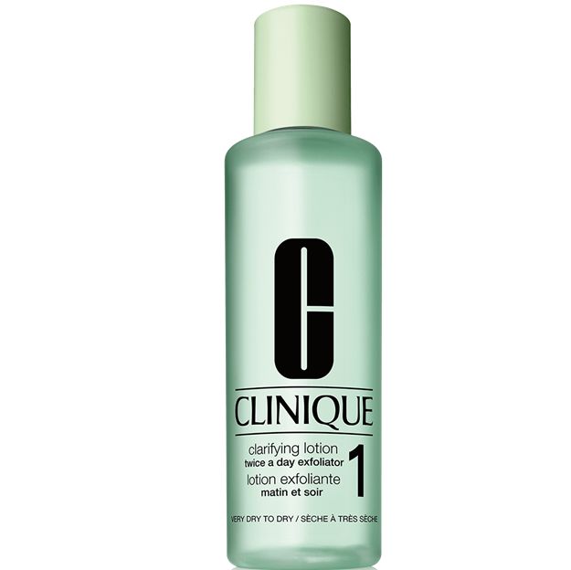 Clinique clarifying lotion bottle on a white background