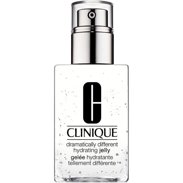 Clinique dramatically different hydrating jelly bottle on a white background