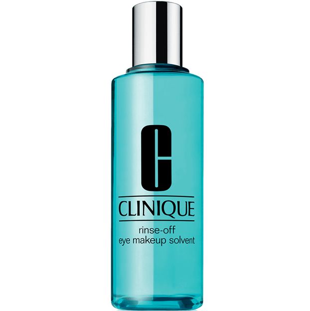 Clinique eye makeup solvent bottle on a white background