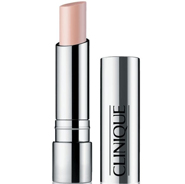 Clinique lipstick with silver case on a white background