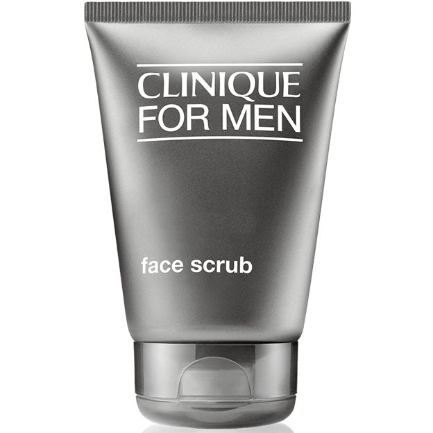 Clinique for Men face scrub tube on a white background