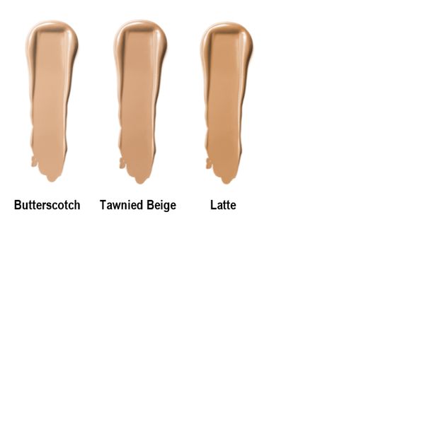 Three swatches of different beige tones labeled 'Butterscotch', 'Tawnied Beige', and 'Latte' on a white background.