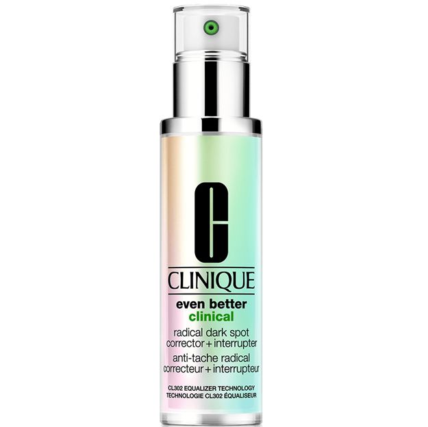 Clinique skincare bottle on a white background