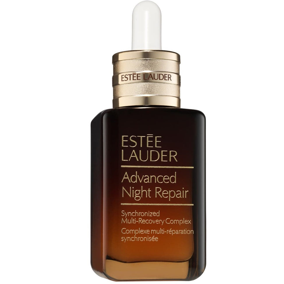 Estée Lauder Advanced Night Repair serum bottle on a white background