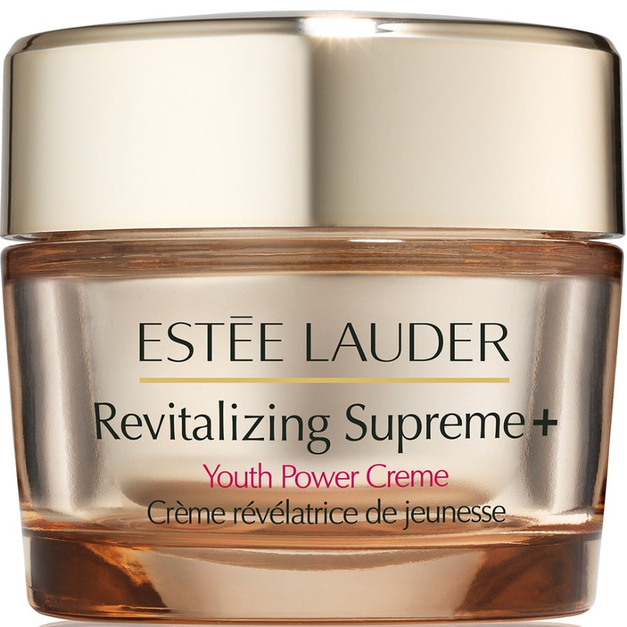 Estée Lauder Revitalizing Supreme+ Youth Power Creme jar with gold lid