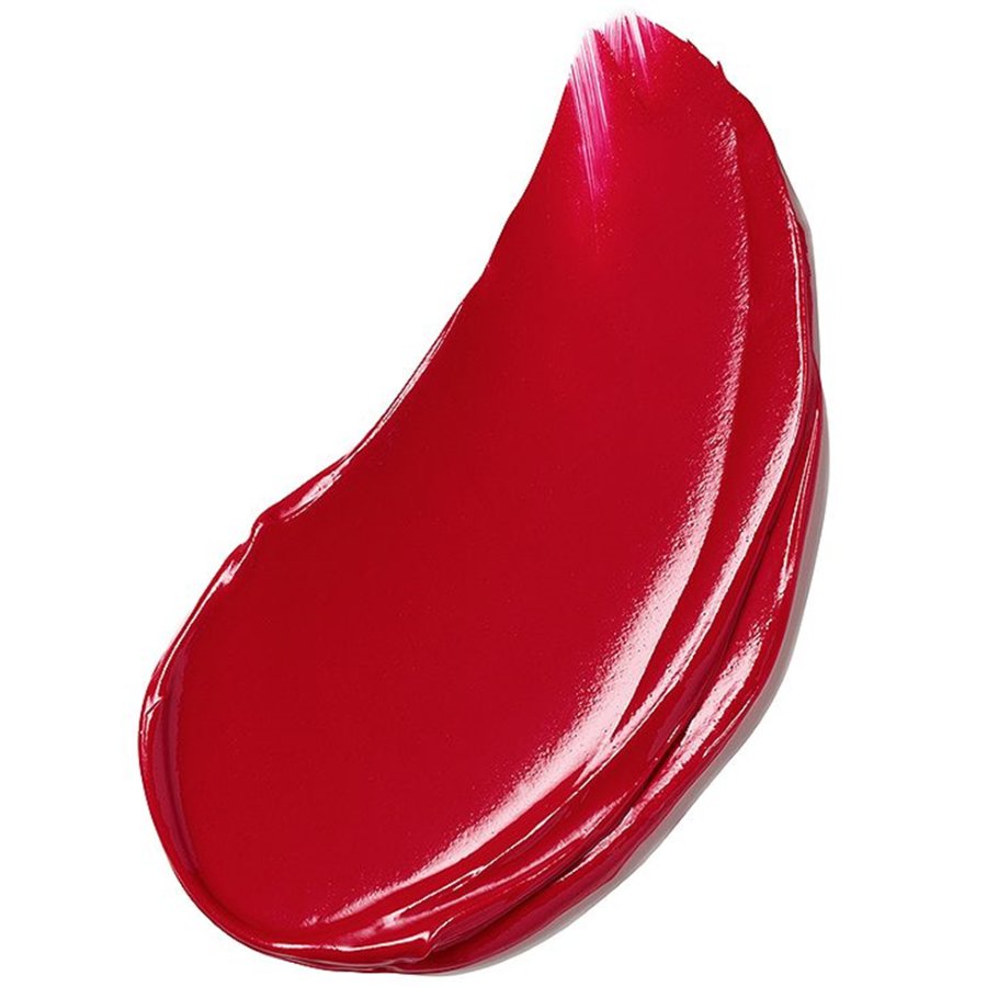 Red lipstick swatch on a white background