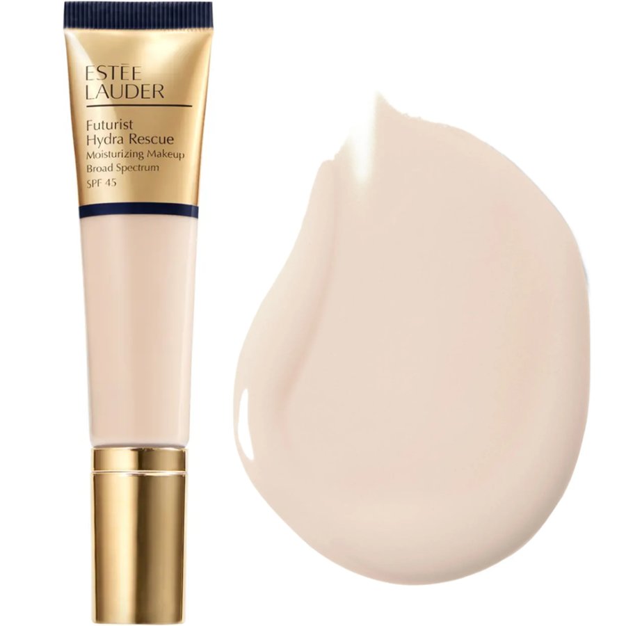 Tube of ESTÉE LAUDER Futurist Hydra Rescue and a color swatch.