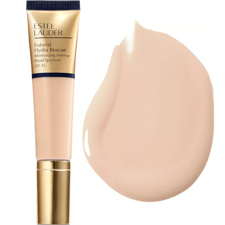 Tube of ESTÉE LAUDER Futurist Hydra Rescue and a color swatch.