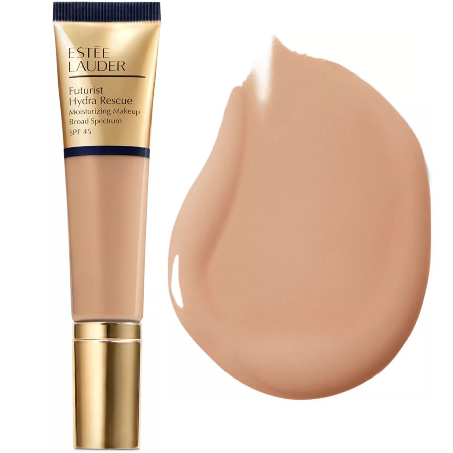 Tube of ESTÉE LAUDER Futurist Hydra Rescue and a color swatch.