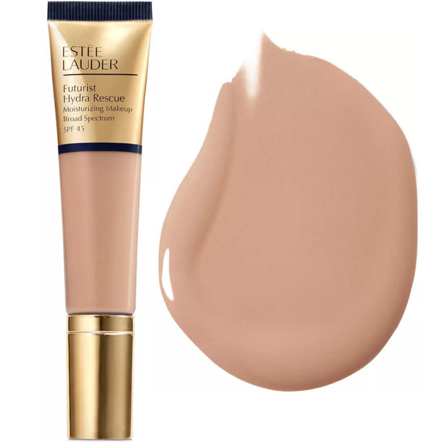Tube of ESTÉE LAUDER Futurist Hydra Rescue and a color swatch.