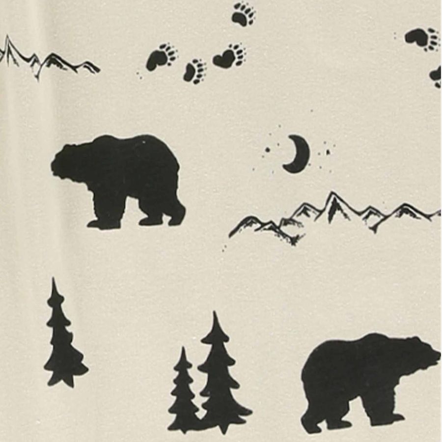 Black bear, tree, moon and star print