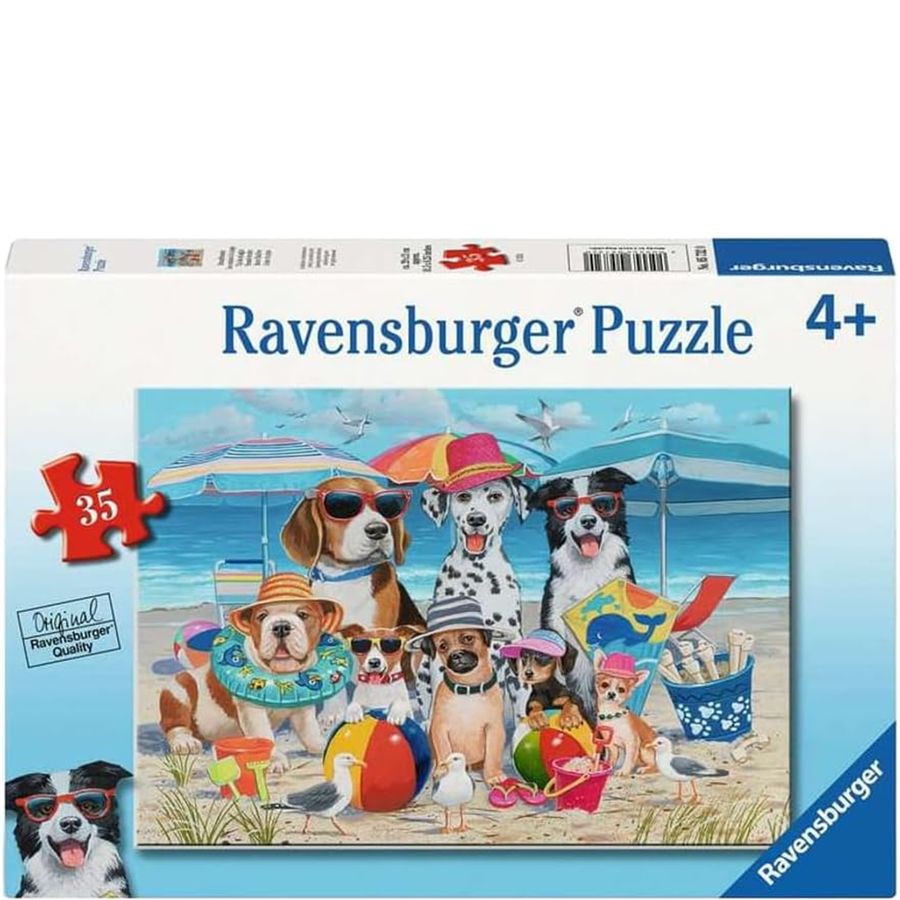 Ravensburger puzzle box with dogs at the beach design