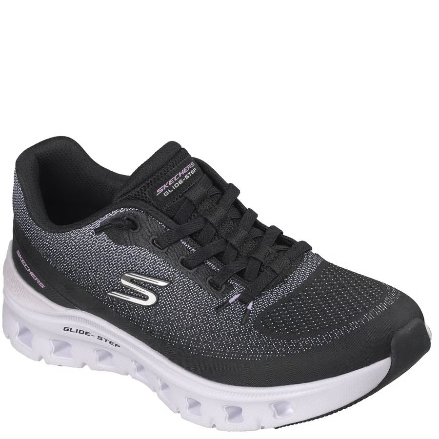 Gray and black sneaker with white sole on a white background