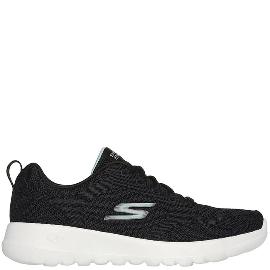 Black sneaker with white sole on a white background
