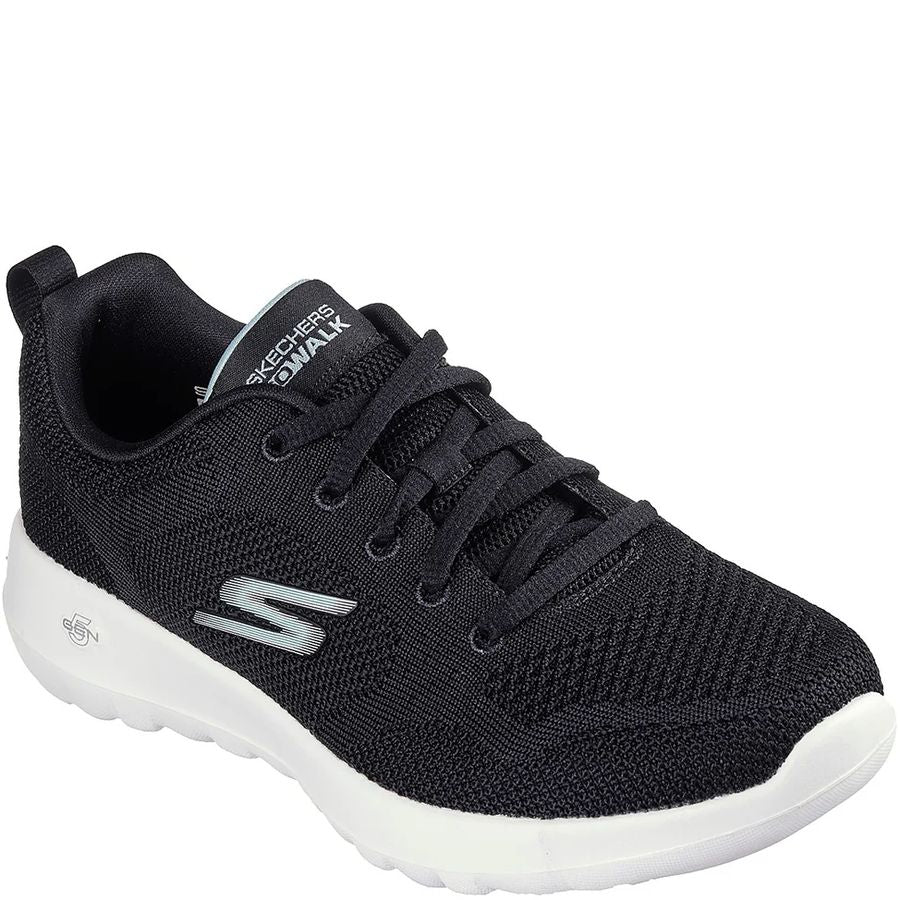 Black sneaker with white sole on a white background